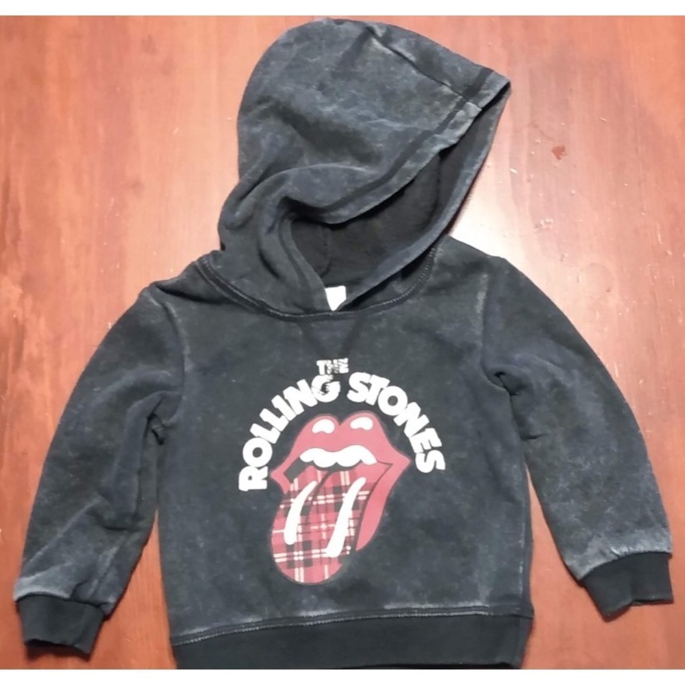 ROLLING STONES Hoodie 18M Faded Grunge Classic Rock Kiddie Worn-in Vintage Vibes